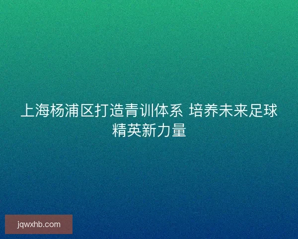 上海杨浦区打造青训体系 培养未来足球精英新力量 上海杨浦区打造青训体系 培养未来足球精英新力量